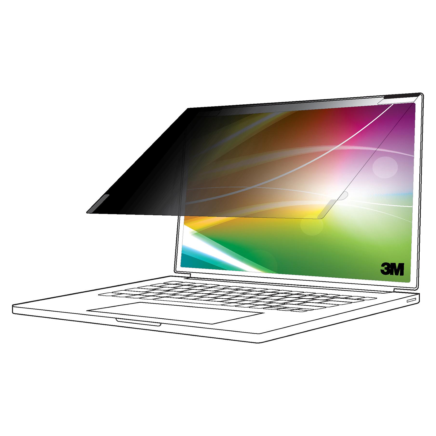 3M Bright Screen Privacy Filter - Notebook privacy-filter - til fuldskærms-laptop - aftagelig - flip - 14 - sort