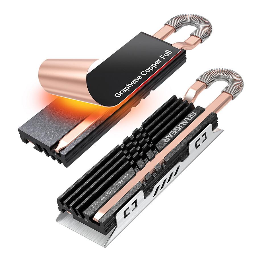 GRAUGEAR heatpipe kølelegeme SSD M.2 NVMe 2280 grafen kobber