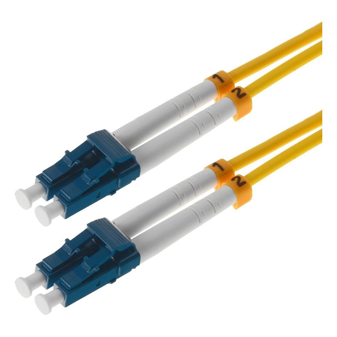 Fiberoptisk patchkabel Helos OS2 duplex LC/LC LSZH - gul 10,0 m