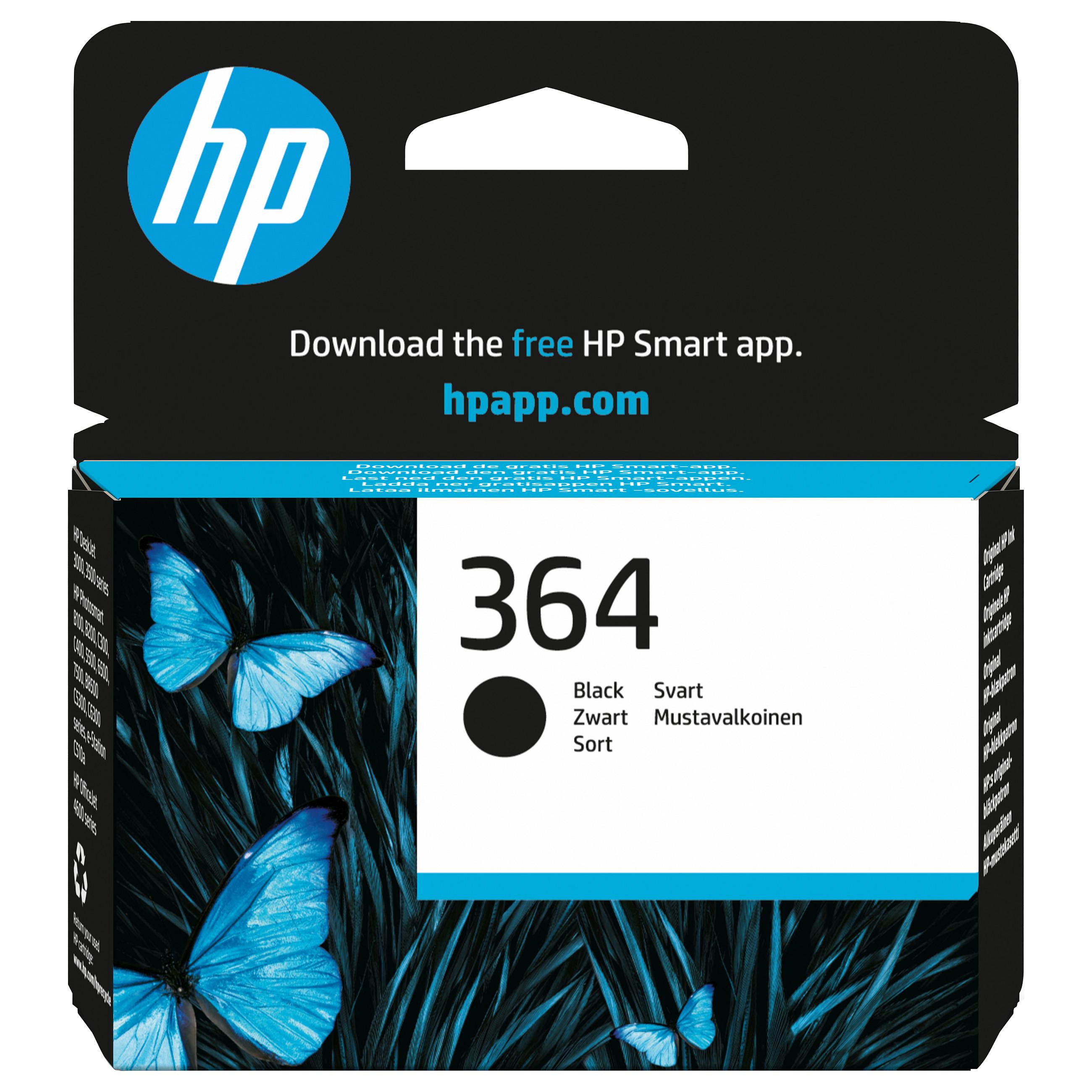 HP 364 - Sort - original - blækpatron - for Deskjet 35XX Photosmart 55XX, 55XX B111, 65XX, 7510 C311, 7520, Wireless B110