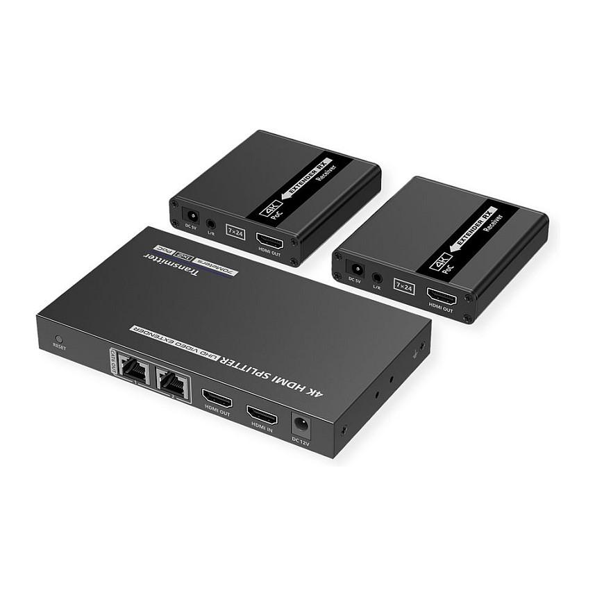 VALUE 14.99.3464, AV sender & modtager, 40 m, Ledningsført, Sort