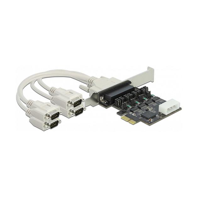 Serielt PCIe-kort DeLOCK 89895 - 4 x RS-232, 5 V/12 V