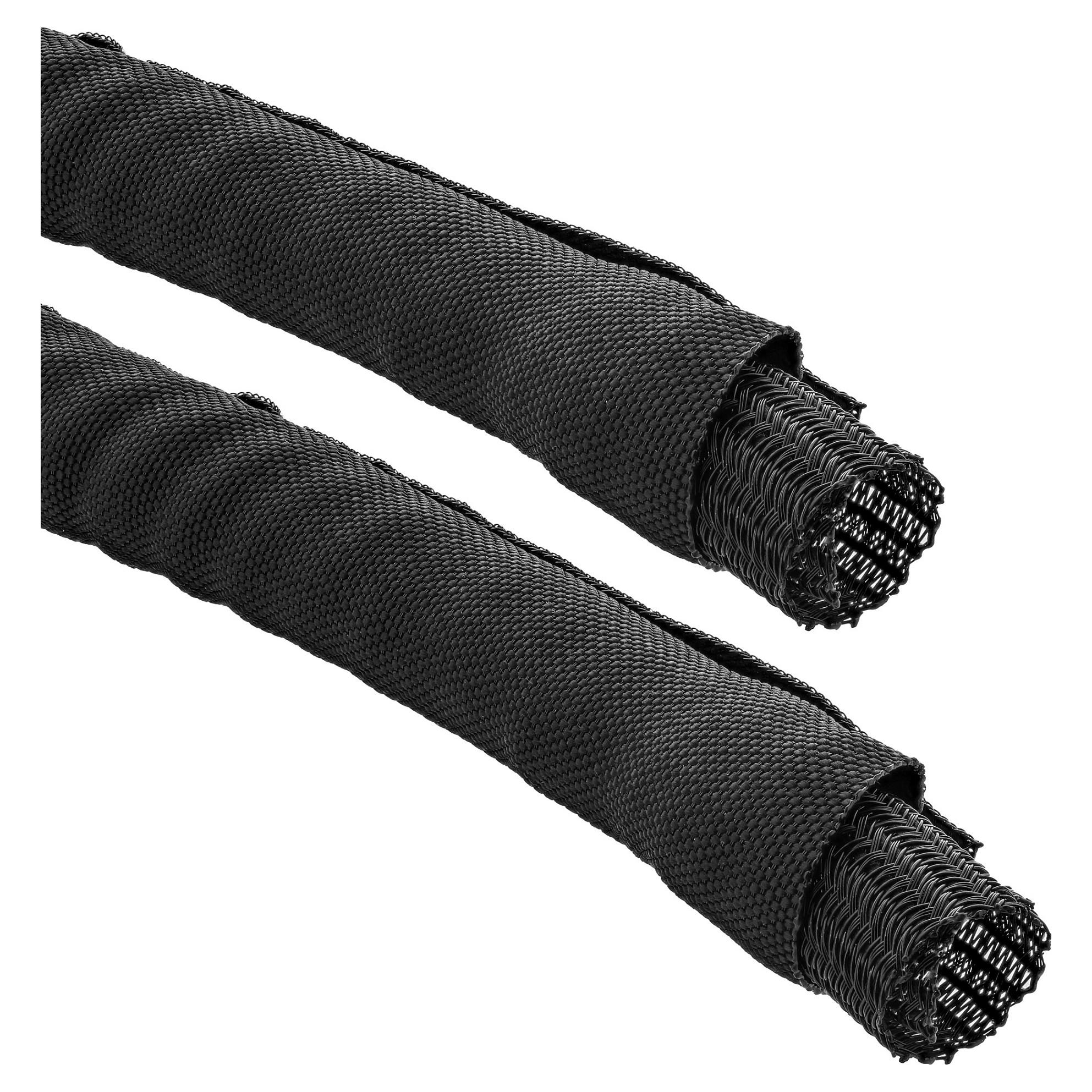 Flettet kabelkanal InLine - sort, 25 mm, 2 m