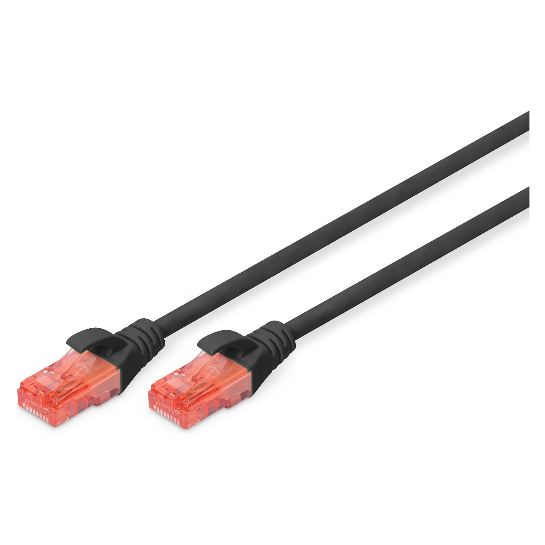DIGITUS Professional patch cable - 25 cm - black - Sort - 0.25m