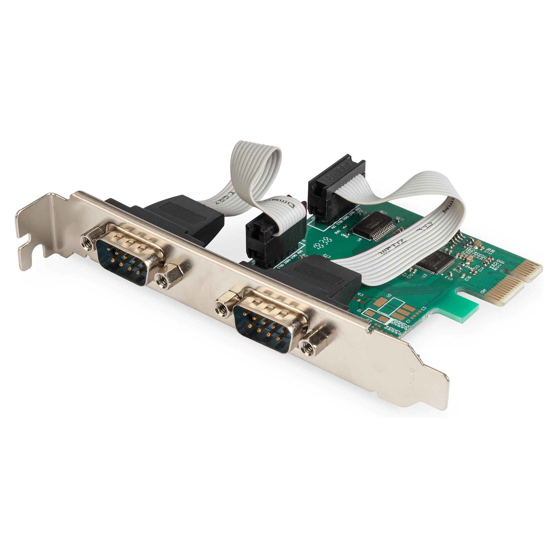 DIGITUS 2-ports serielt interfacekort til PCIe - internt udvidelseskort med OXPCIe952-chipset