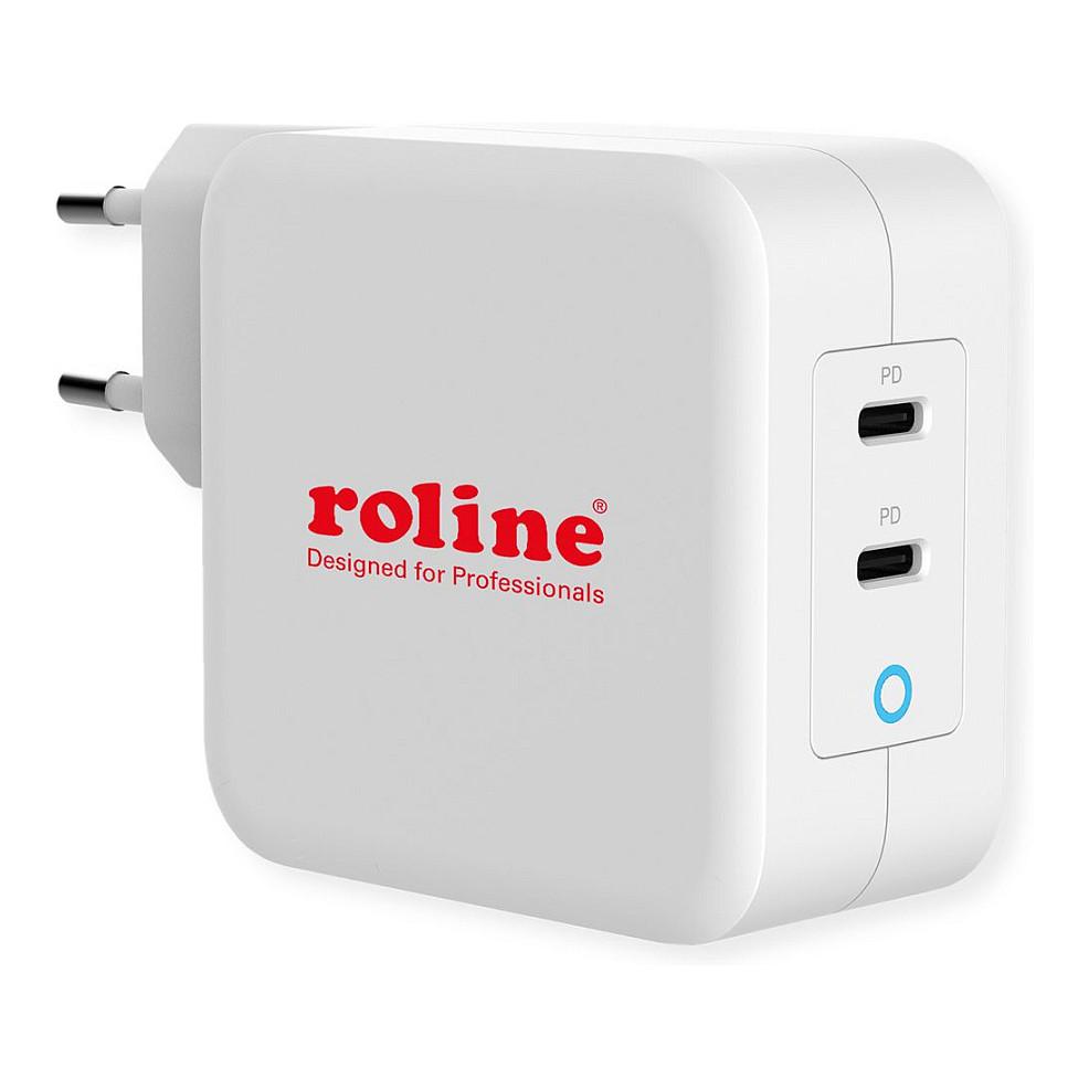 USB-C vægoplader ROLINE 19.11.1053 - 2 porte, 100 W