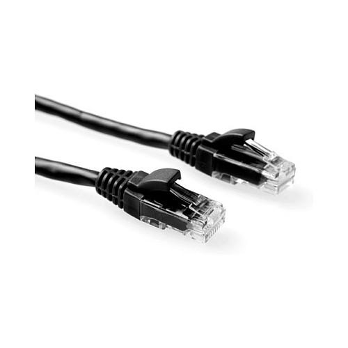 ACT Black 0.5 meter U/UTP CAT6 patch cable snagless with RJ45 connectors