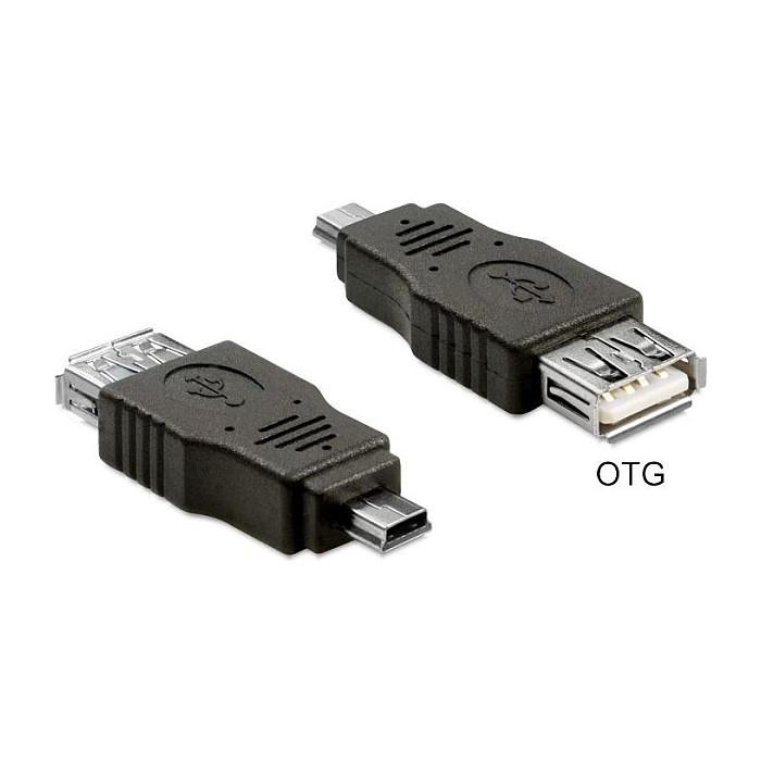 USB OTG-adapter DeLOCK 65399 mini USB A han til USB 2.0-A hun - sort