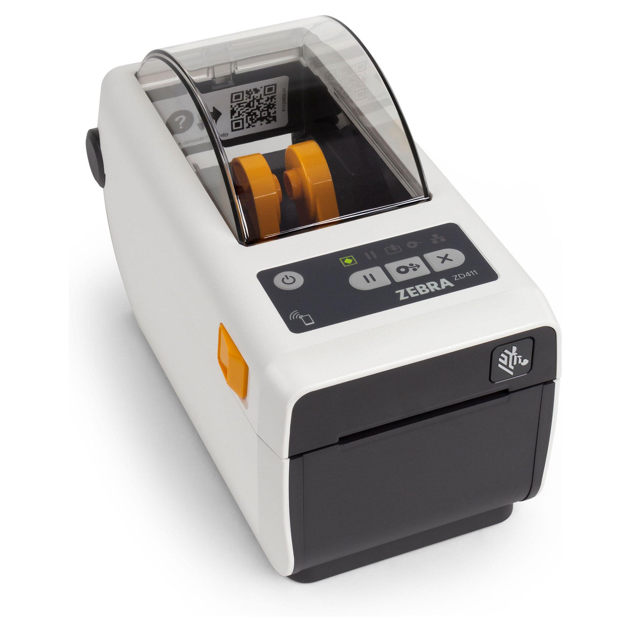 Zebra ZD411d-HC - Etiketprinter - direkte termisk - Rulle(5,7 cm) - 203 dpi - op til 152 mm/sek. - USB 2.0, USB vært, Bluetooth 4.1, LAN