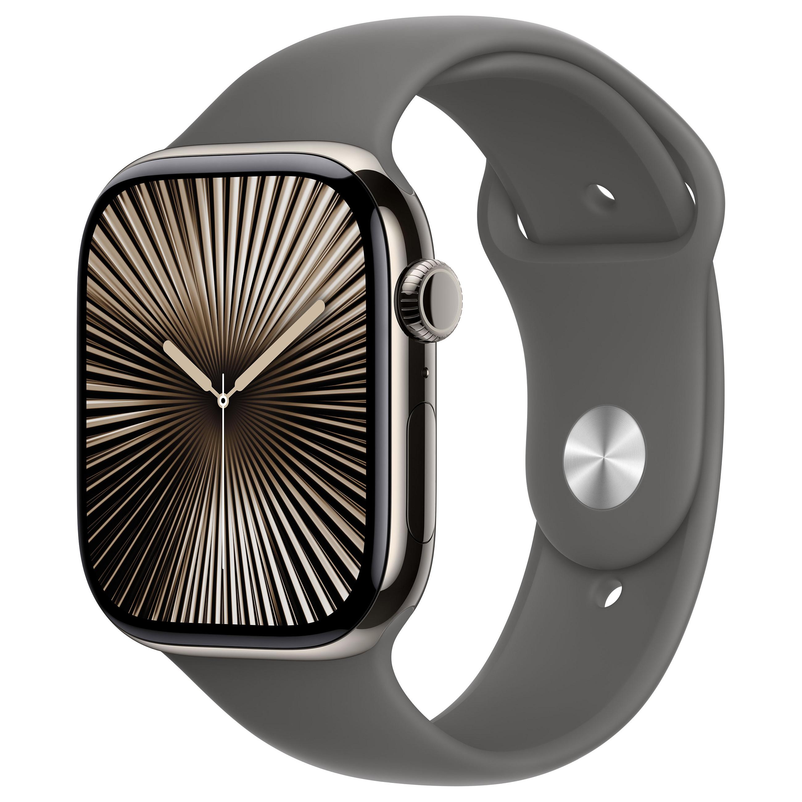 Smartwatch Apple Watch Series 10 GPS + Cellular 46 mm Natural Titanium - Stone Grey Sport Band S/M