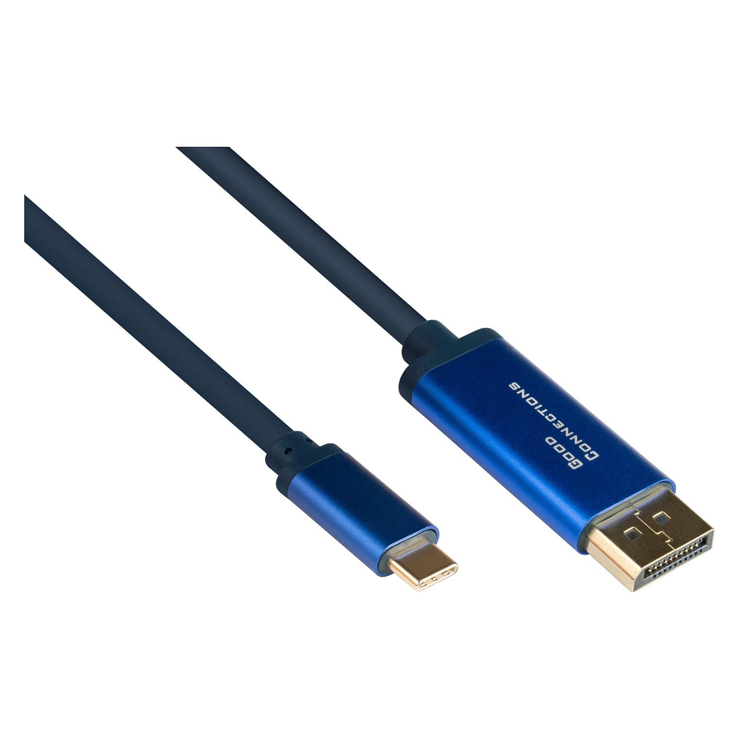 USB-C til DisplayPort-kabel Good Connections SmartFLEX DP1.2 - blå, 2 m