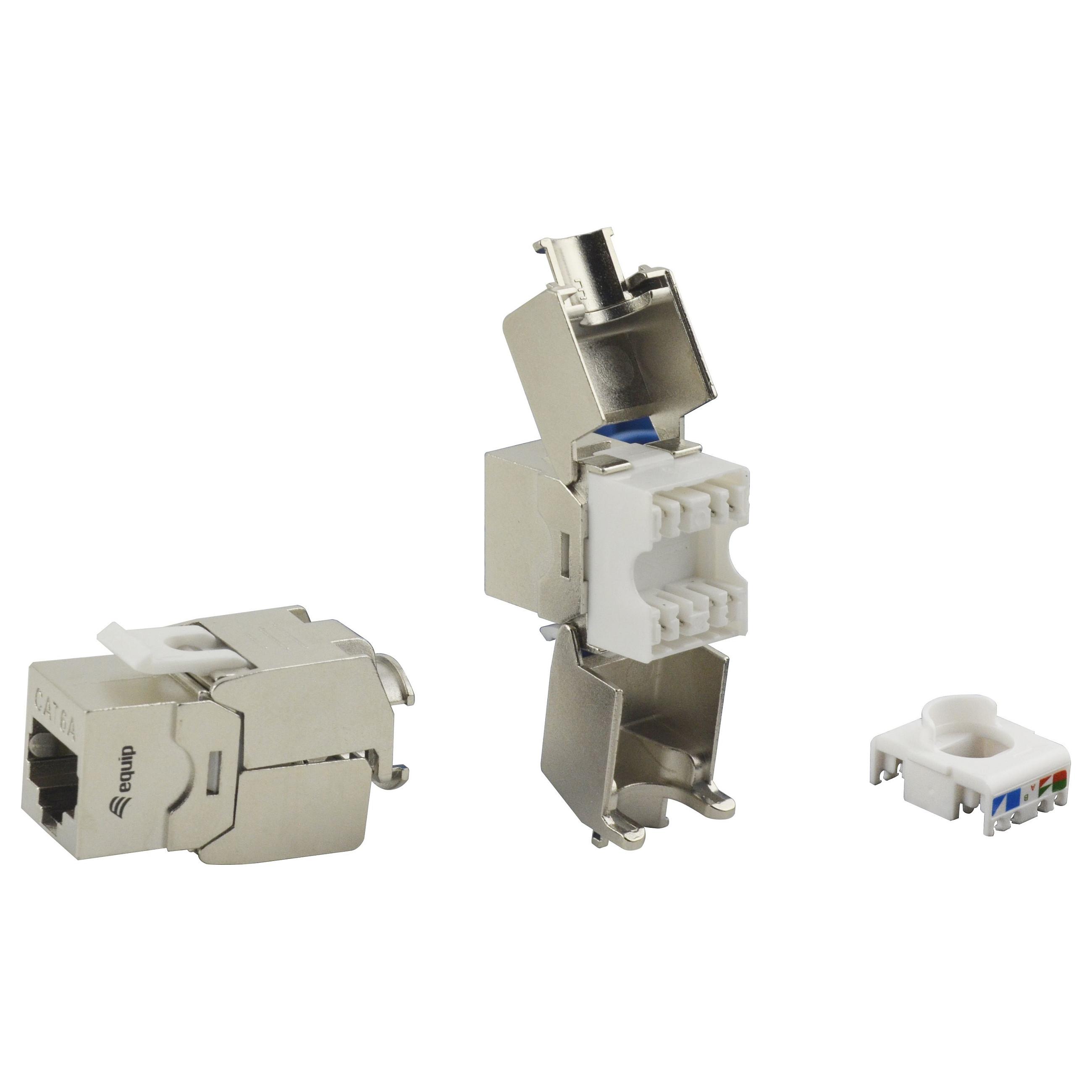 Keystone-jack Equip 767222 Cat6A RJ-45 LSA - 8 stk., sølv