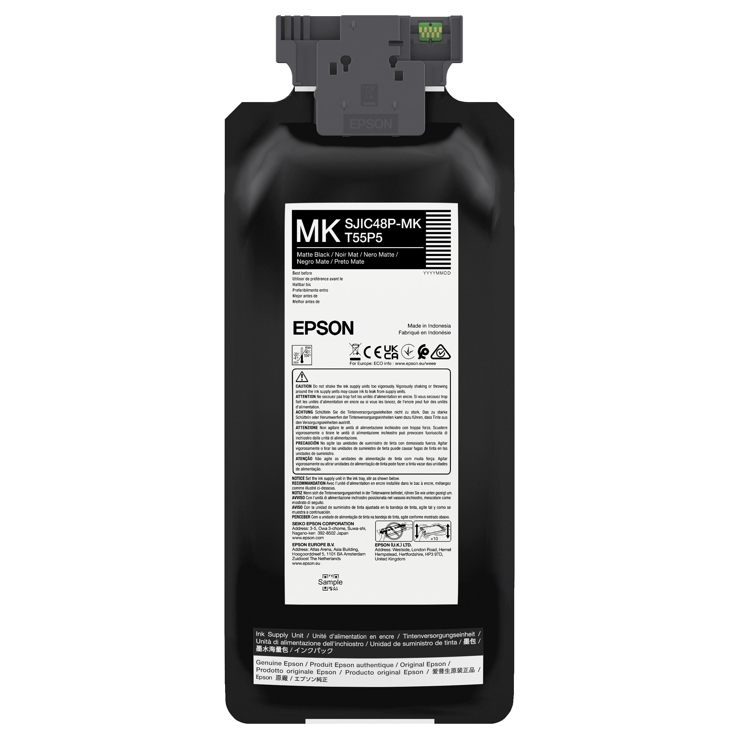 Blækpatron Epson SJIC48P-MK mat sort 480 ml til ColorWorks C8000e