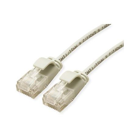 Patchkabel ROLINE GREEN Cat.6A U/UTP slim - grå, 0,15 m