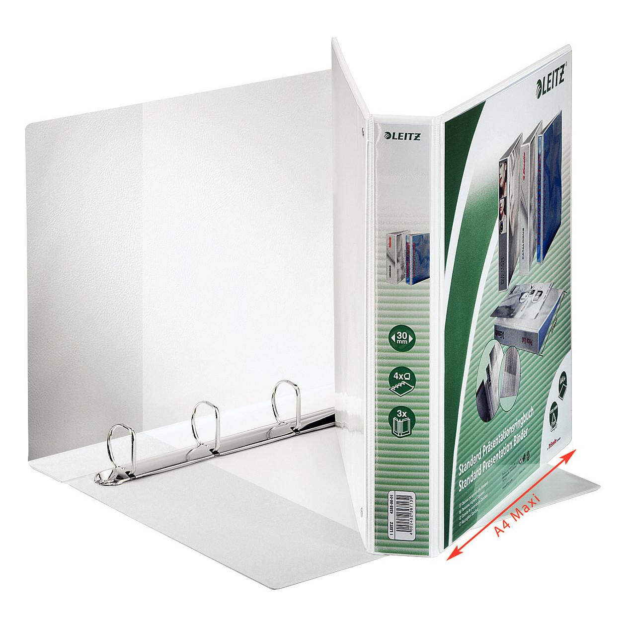 Leitz Standard - Præsentationsringbind - rygbredde: 51 mm - for A4 Maxi - kapacitet: 300 ark - hvid