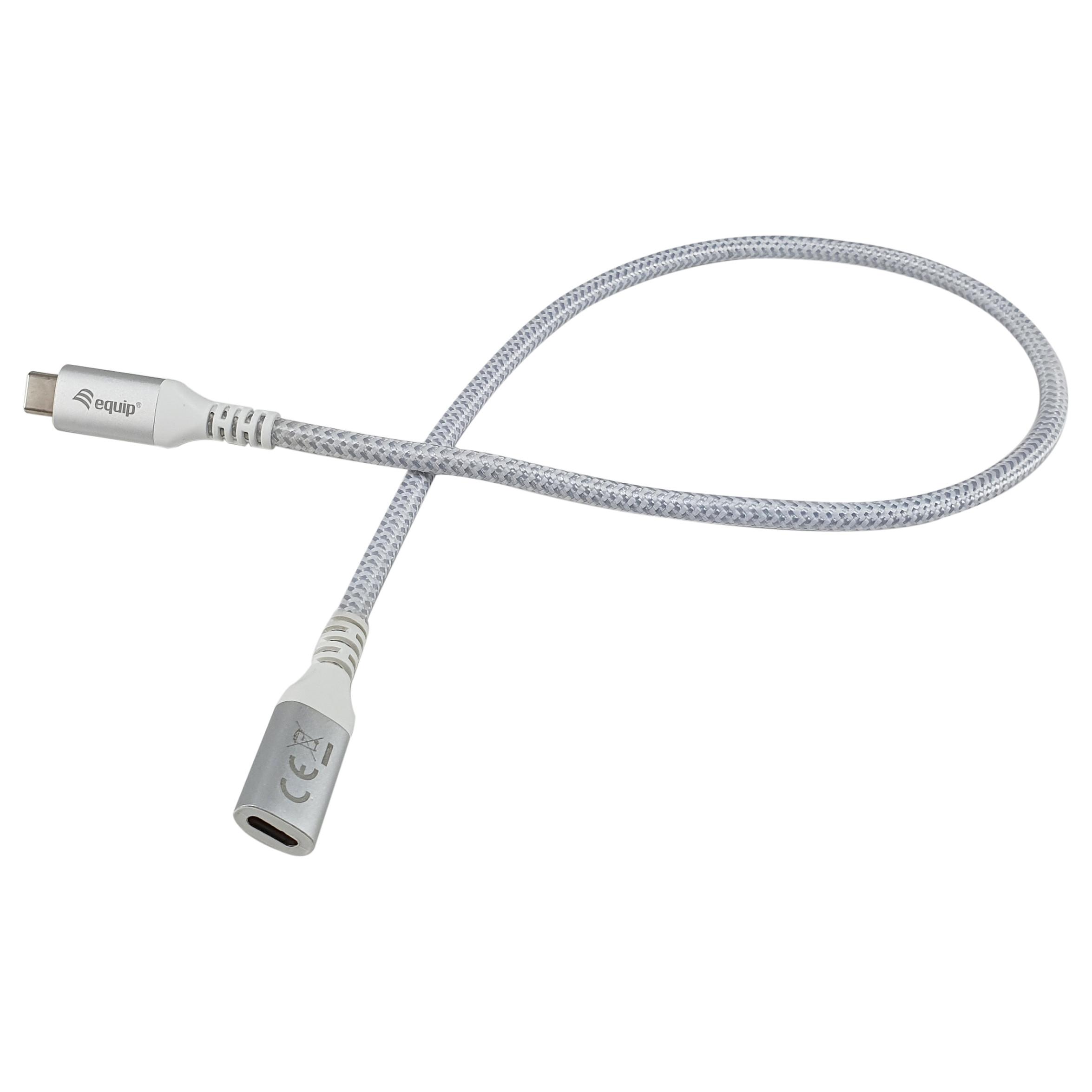 USB-C forlængerkabel Equip 128375 USB 3.2 Gen 2 - 0,5 m, hvid