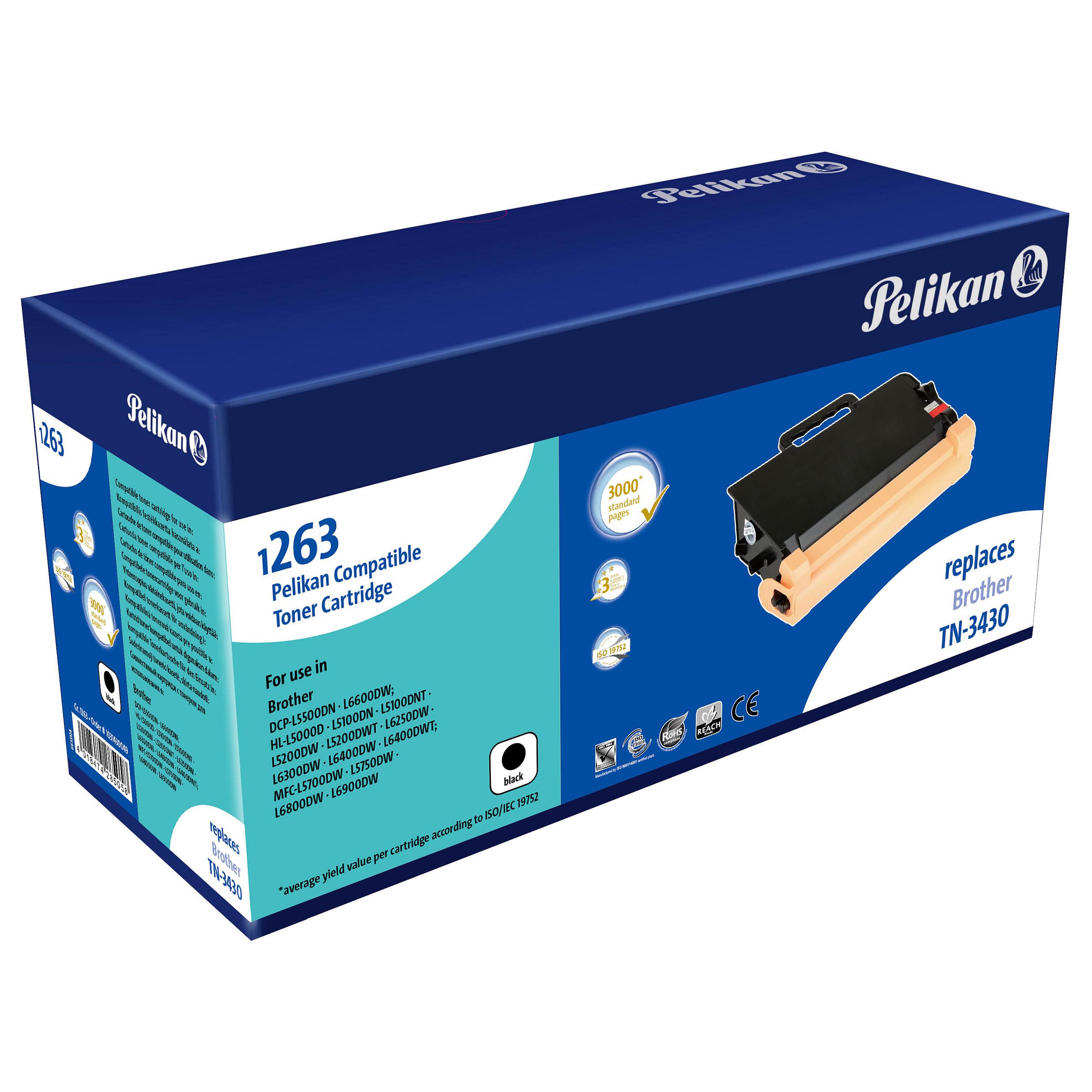Tonerpatron Pelikan 1031430049 til Brother TN-3430 - sort