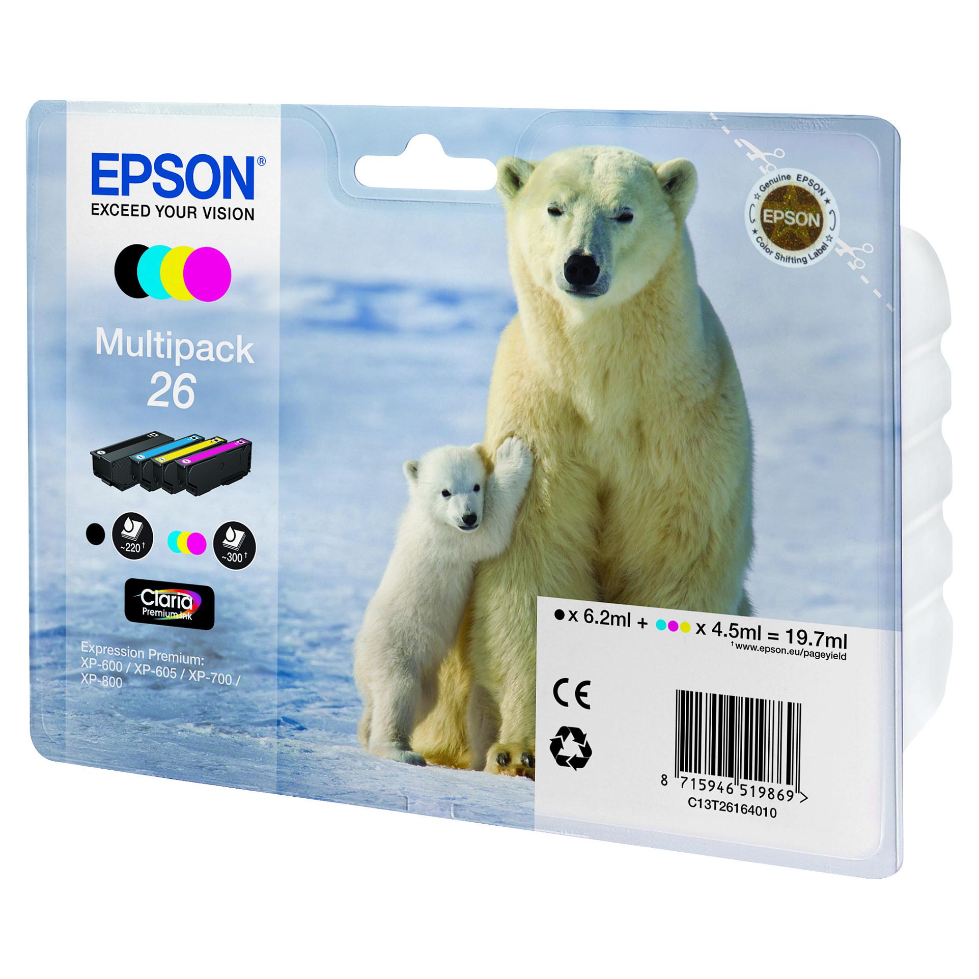 Blækpatron Epson T2616 Multipack 26 - 4 farver