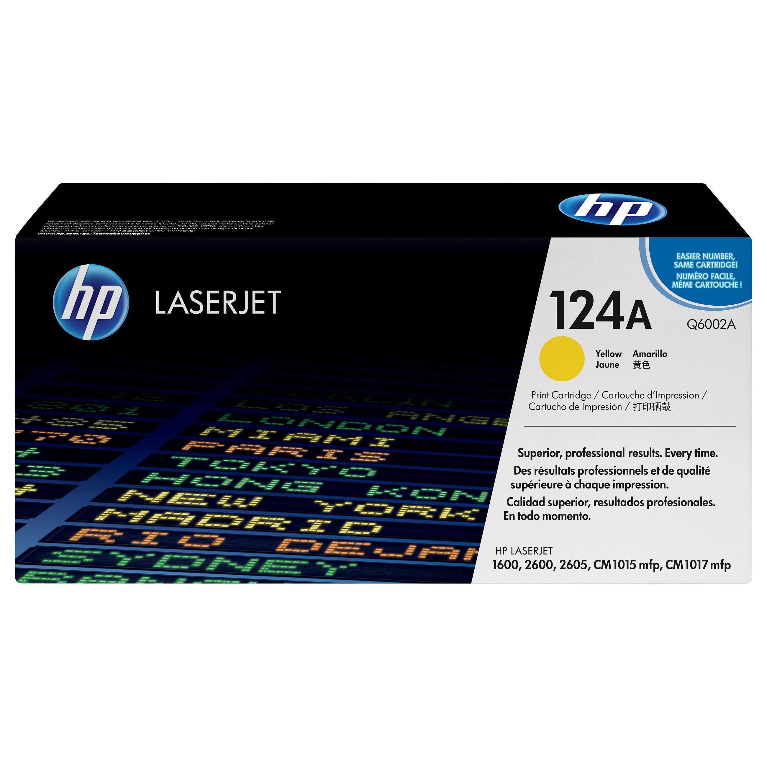 HP 124A Q6002A Toner Patron (2000 sider) Gul