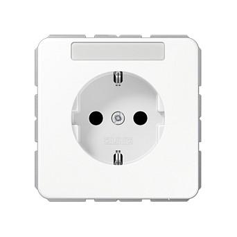 Stikkontakt JUNG CD1520BFKINAWW SCHUKO med skriftfelt - alpinhvid