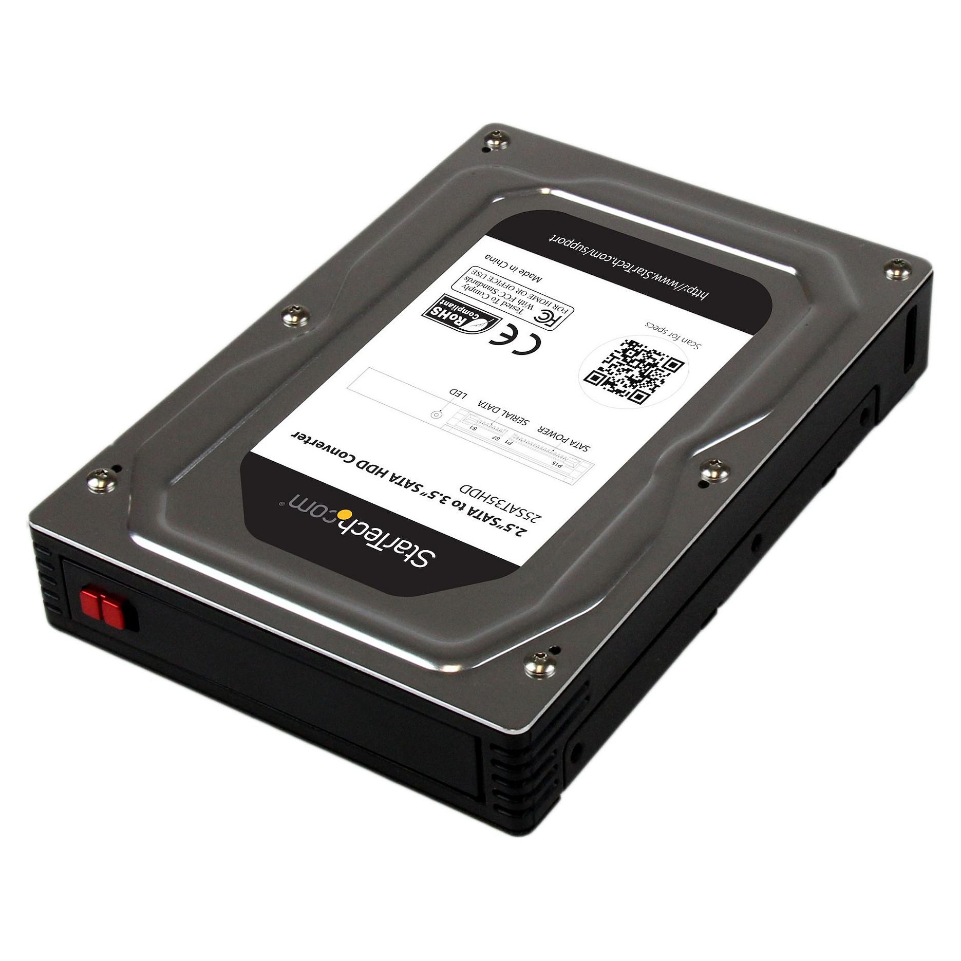 Startech 2.5 to 3.5 SATA HDD/SSD Adapter Enclosure - External Hard Drive Converter with HDD/SSD Height up to 12.5mm (25SAT35HDD) - Lagringspakning - 2.5 - SATA 6Gb/s - SATA 6Gb/s - for P/N: S352BU33HR
