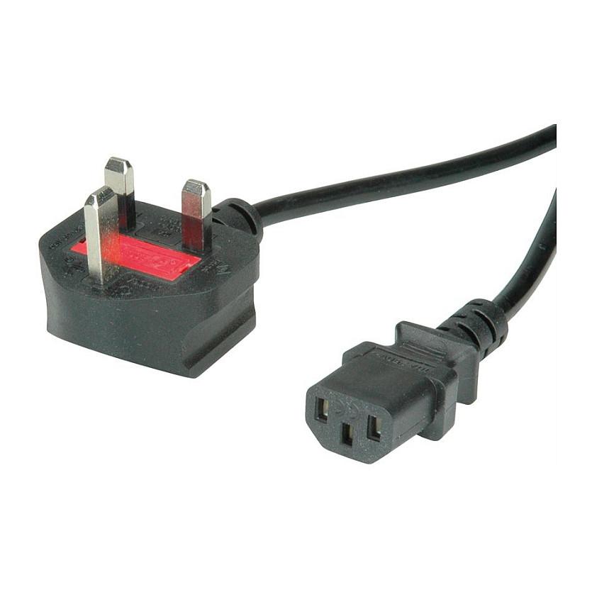 Strømkabel VALUE 19.99.2018 UK til IEC C13 - sort
