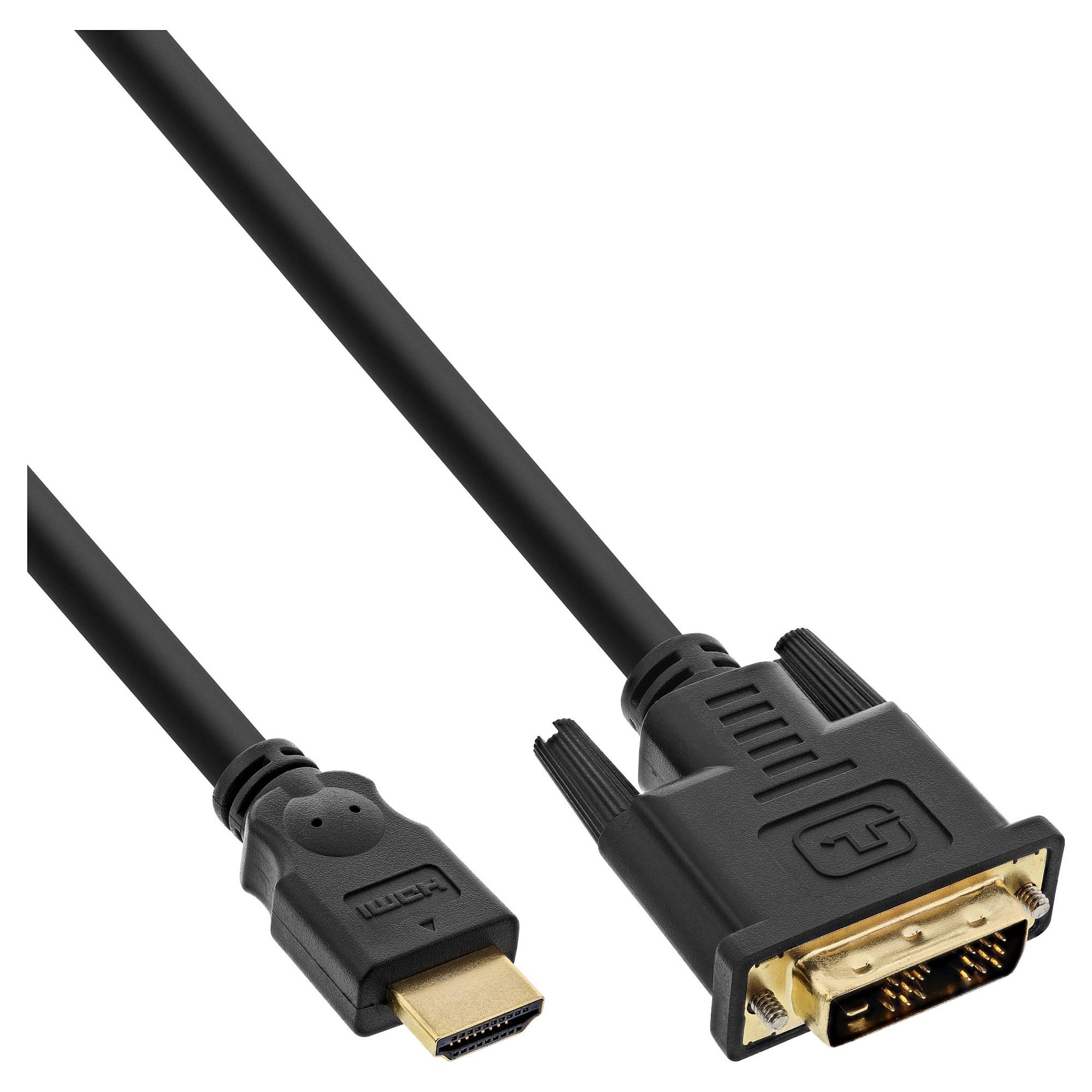 HDMI-DVI-kabel InLine HDMI til DVI 18+1 - 2 m