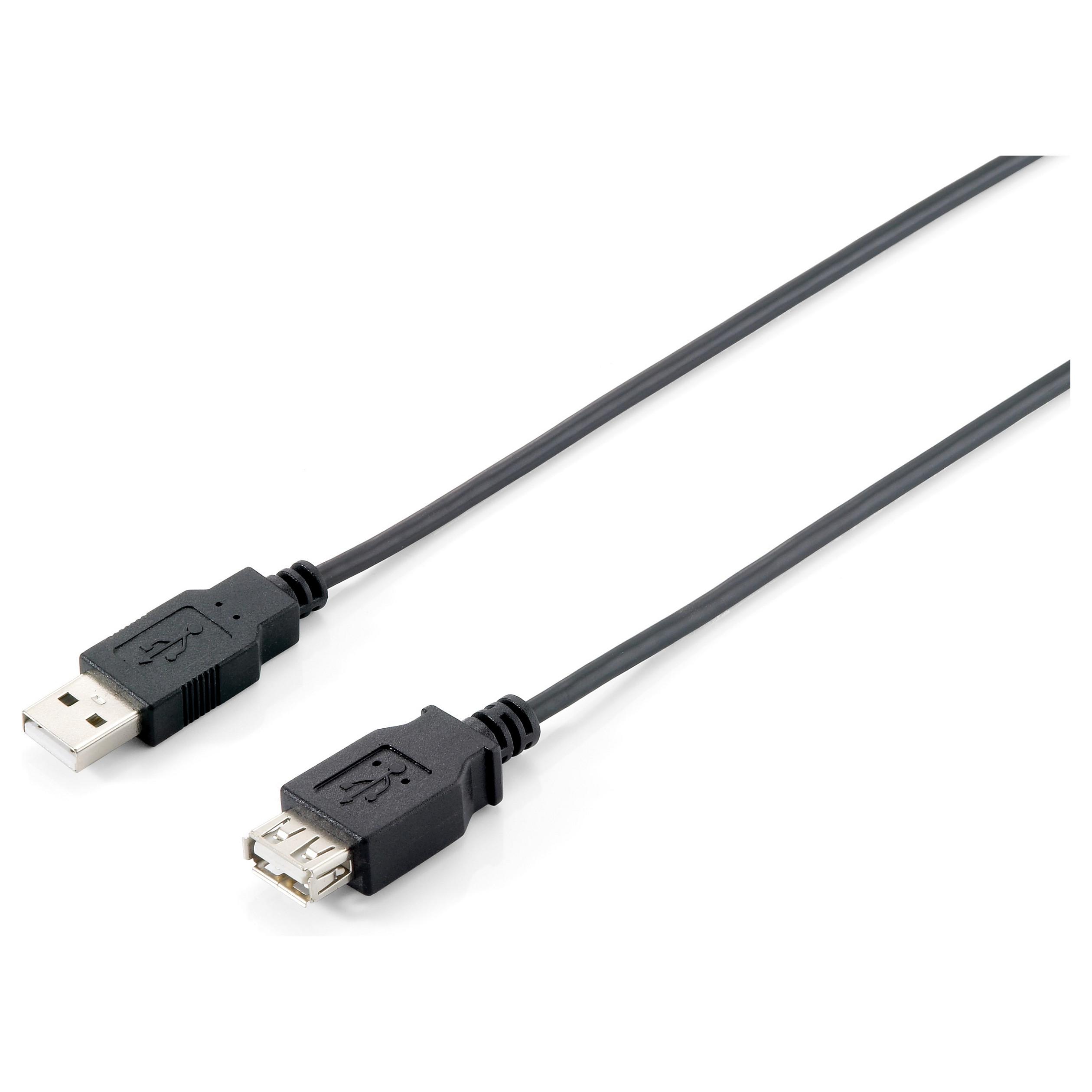 USB-forlængerkabel Equip USB 2.0 A han/hun 5 m - sort