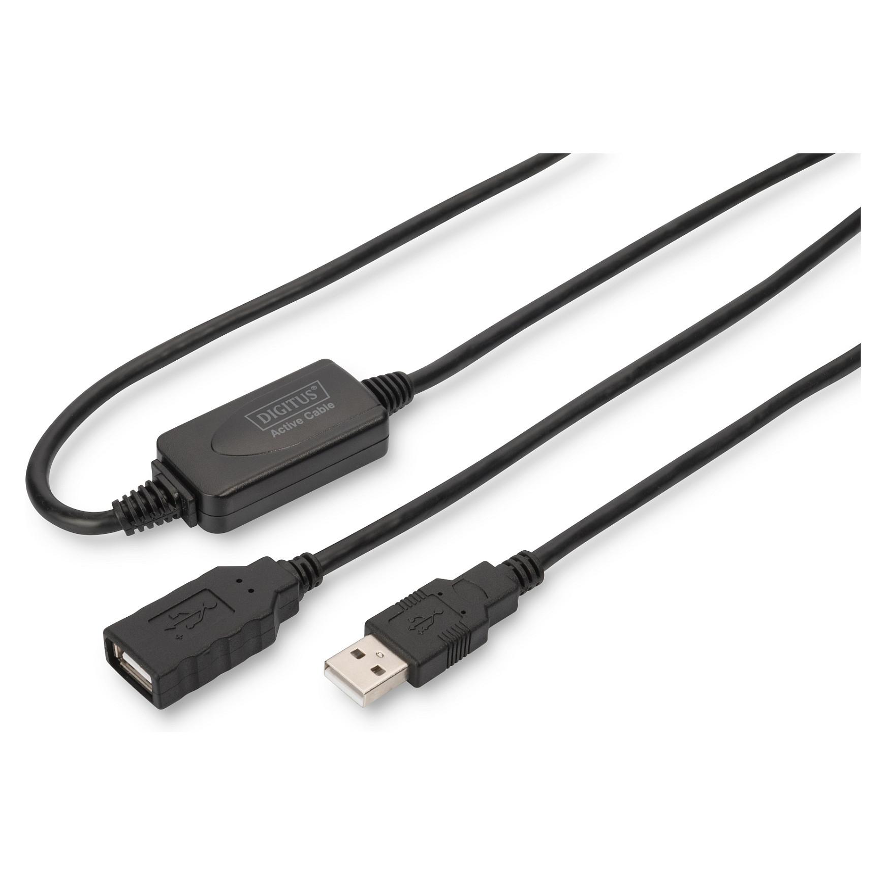 DIGITUS USB 2.0 Repeater Cable DA-73101 - USB forlængerkabel - USB (han) til USB (hun) - USB 2.0 - 15 m - aktiv