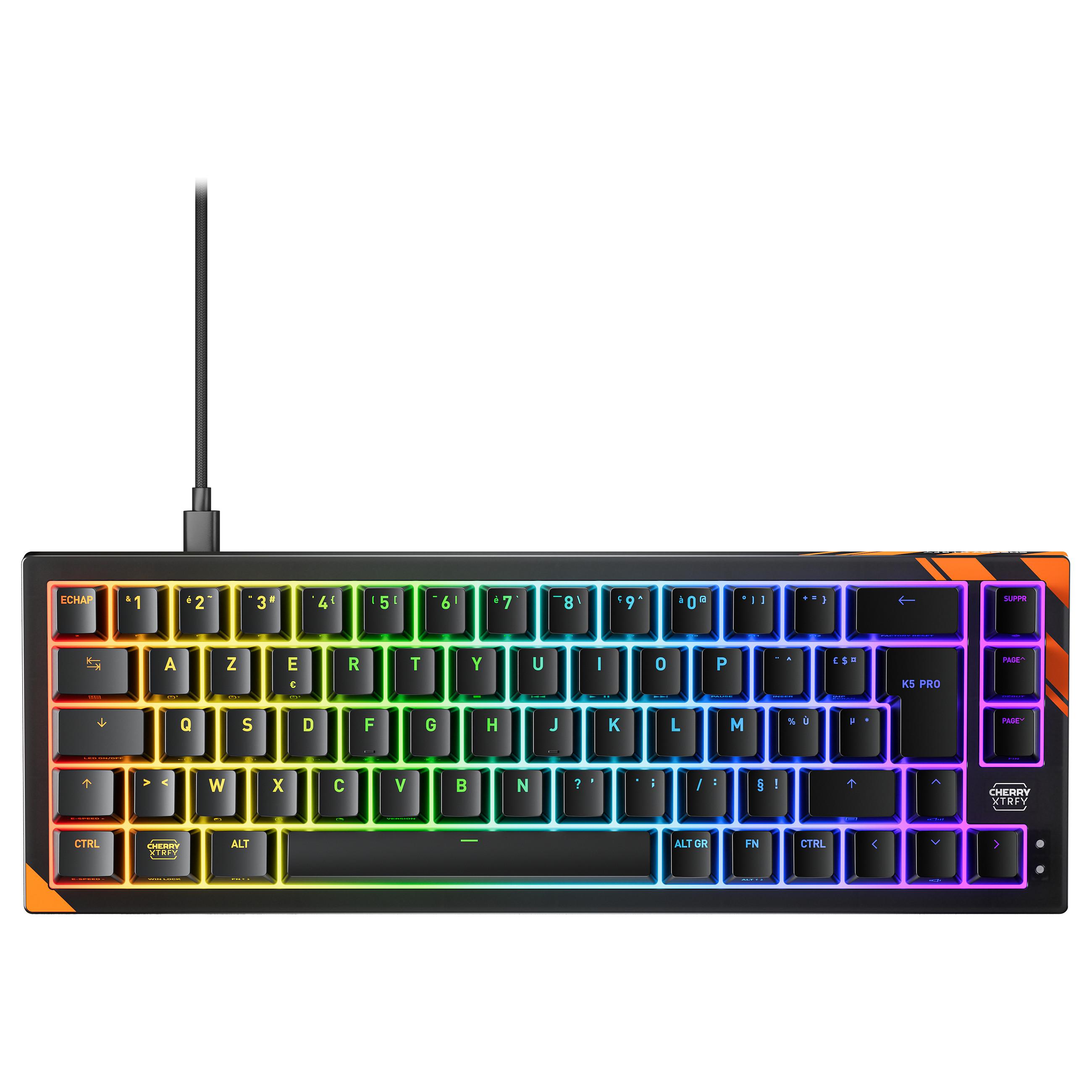 Gamingtastatur CHERRY K5 PRO TMR Compact - AZERTY, sort/orange