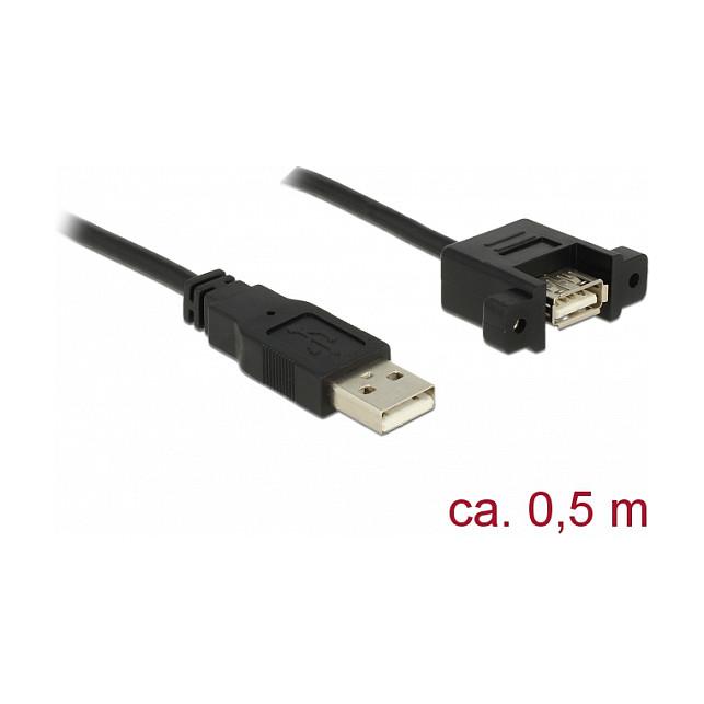 USB 2.0 indbygningskabel DeLOCK 85461 USB-A han til USB-A hun - 0,5 m