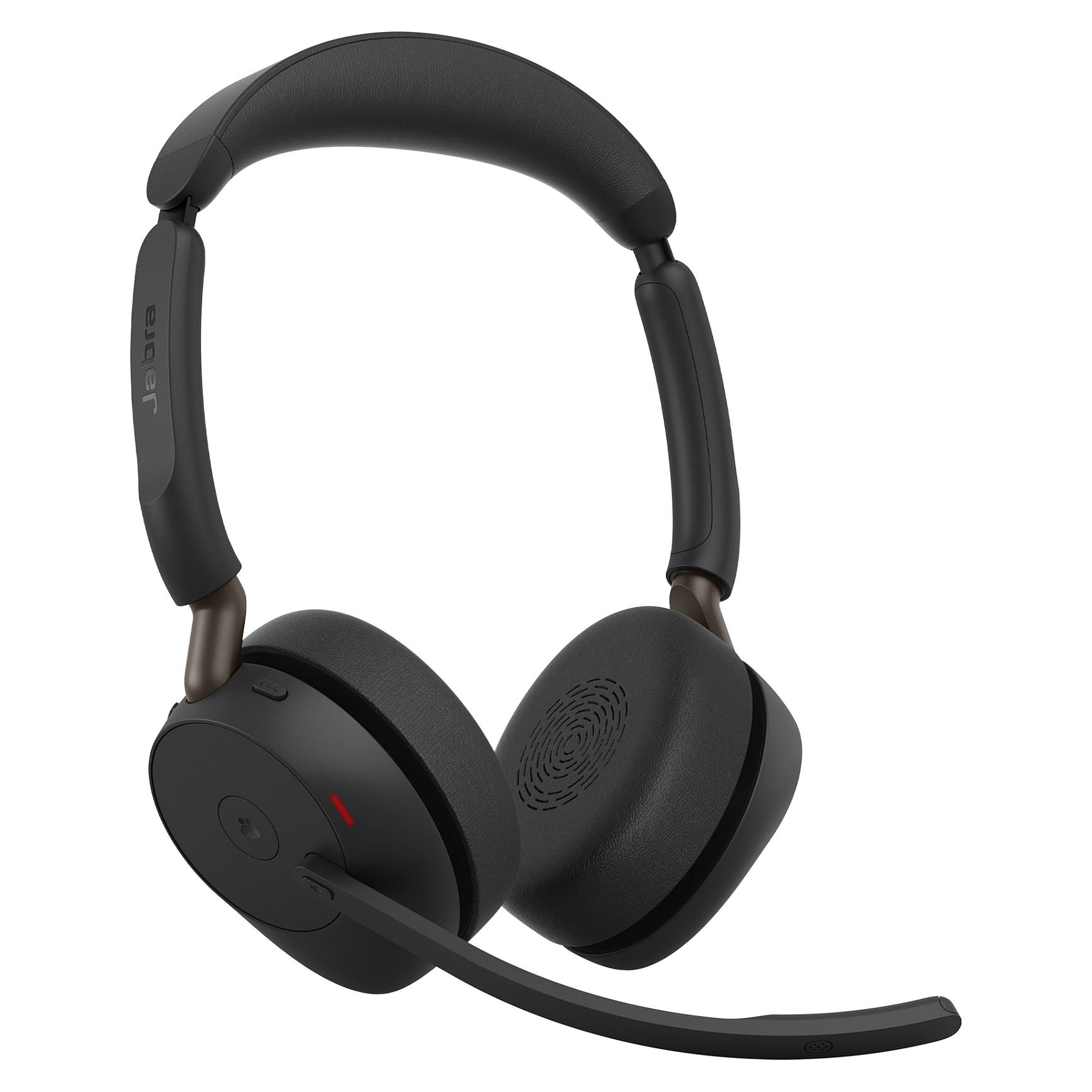 Jabra Evolve3 65 MS - Headset - på øret - Bluetooth - trådløs, kablet - aktiv støjfjerning - USB-A via Bluetooth adapter, USB-C - Optimized for Microsoft Teams, Zoom Certified, Works With Google Meet, Microsoft Swift Pair Certified, MFi Certified, Works With Chromebook Certified