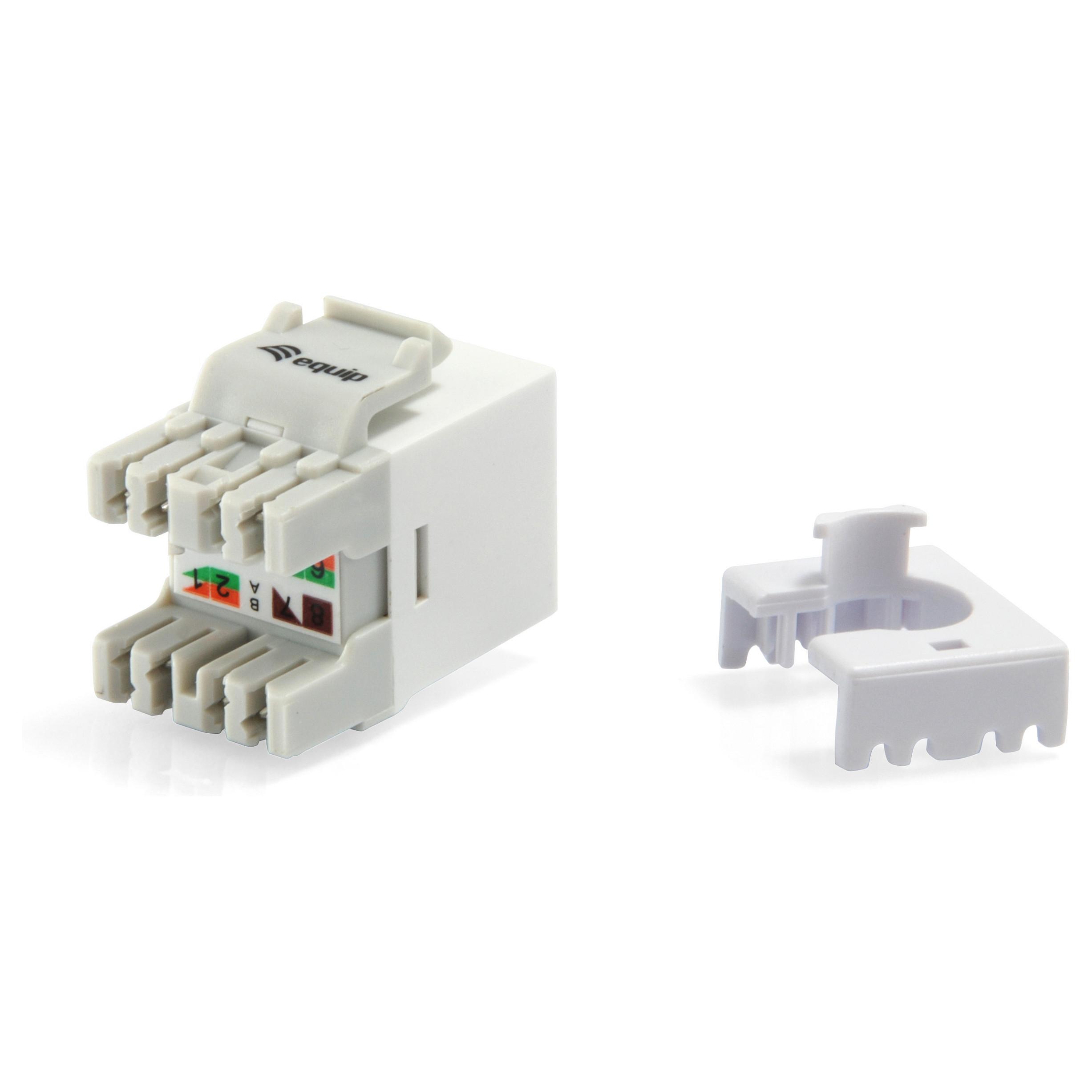 Equip Cat.6 uskærmet Keystone Jack LSA Slim Type hvid, 8 stk.