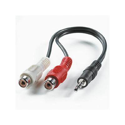 Audiokabel ROLINE 3,5 mm til 2 x RCA hun - 0,2 m, sort
