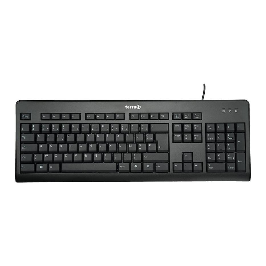 TERRA Keyboard 1500 Corded [FR] USB black/noir Copilot AZERTY, 105 Tasten, kabelgebunden, 1,80m