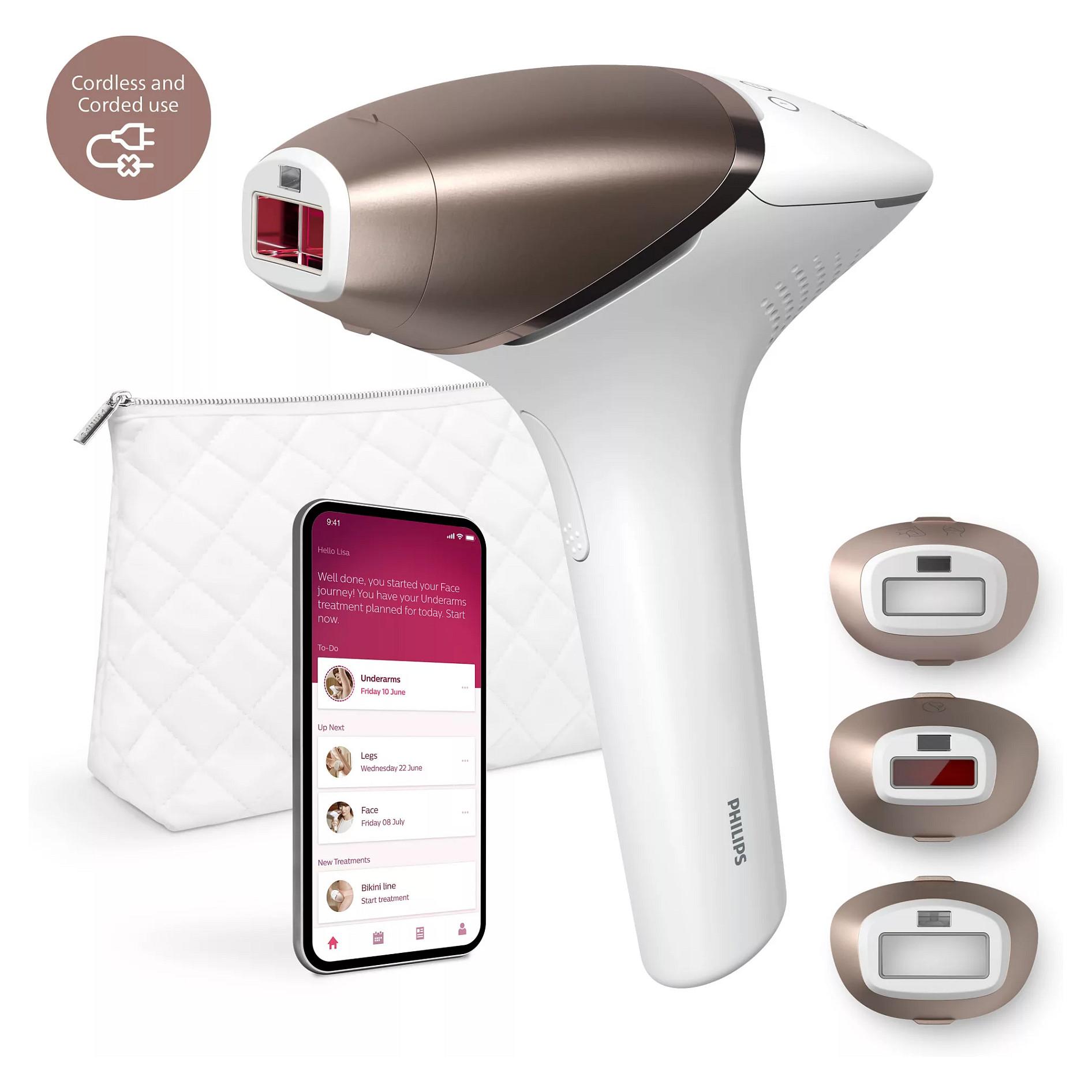 IPL-hårfjerner Philips Lumea Prestige 9000 Series BRI955/00 - guld/hvid