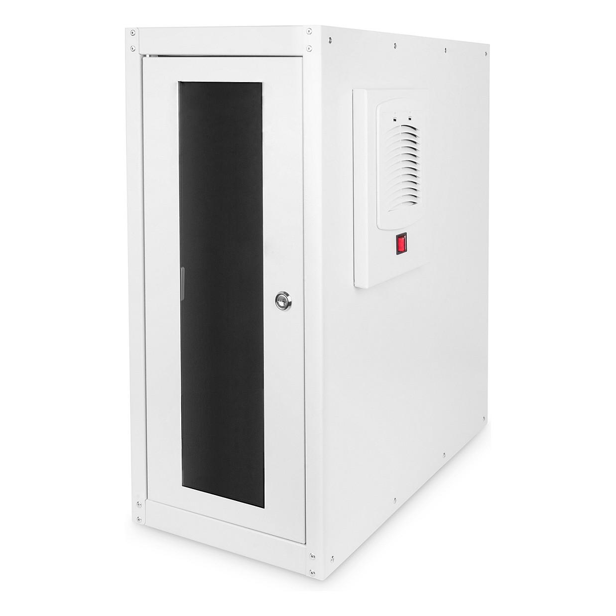 DIGITUS computerskab DN-CC 9002 med filterventilator, nivelleringsfødder og glasfront, 300 x 600 x 650 mm