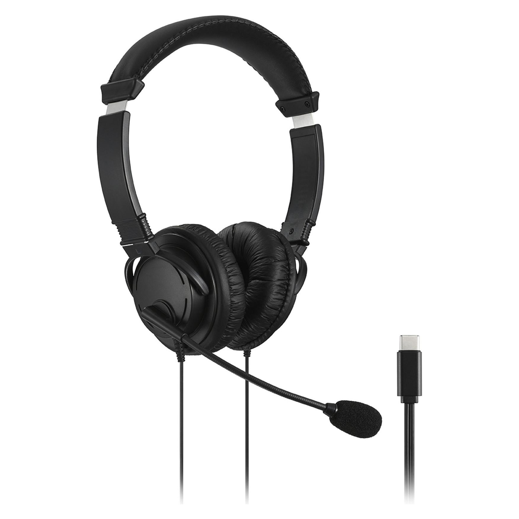 Kensington Classic USB-C headset med boommikrofon, on-ear, kablet, 1,8 m