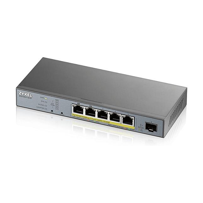 ZYXEL GS1350-6HP 6 Port managed CCTV PoE switch long range 60W 802.3BT