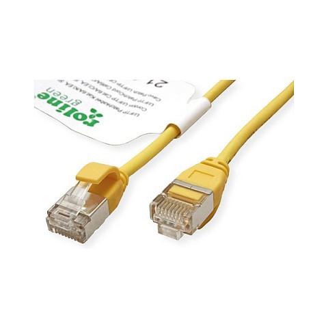 Patchkabel ROLINE GREEN Cat.6A U/FTP LSOH slim - gul, 3 m