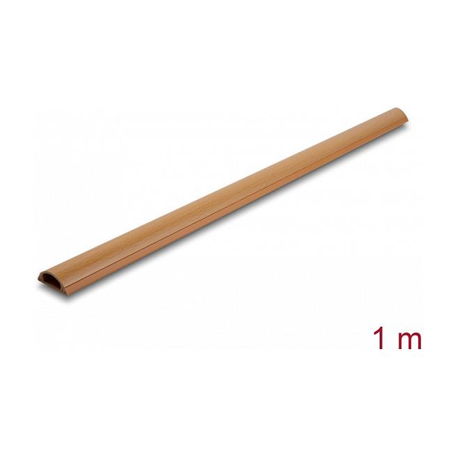 Delock - Kabelkanal - selvklæbende, 30 x 11 mm - vægmonterbar, gulvmonterbar, vinduesrammemonterbar, baseboard-monterbar - 1 m - træ-look
