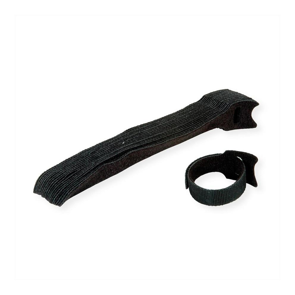 Kabelbindere med burrebånd VALUE 25.99.5240 - sort, 15 cm, 20 stk.