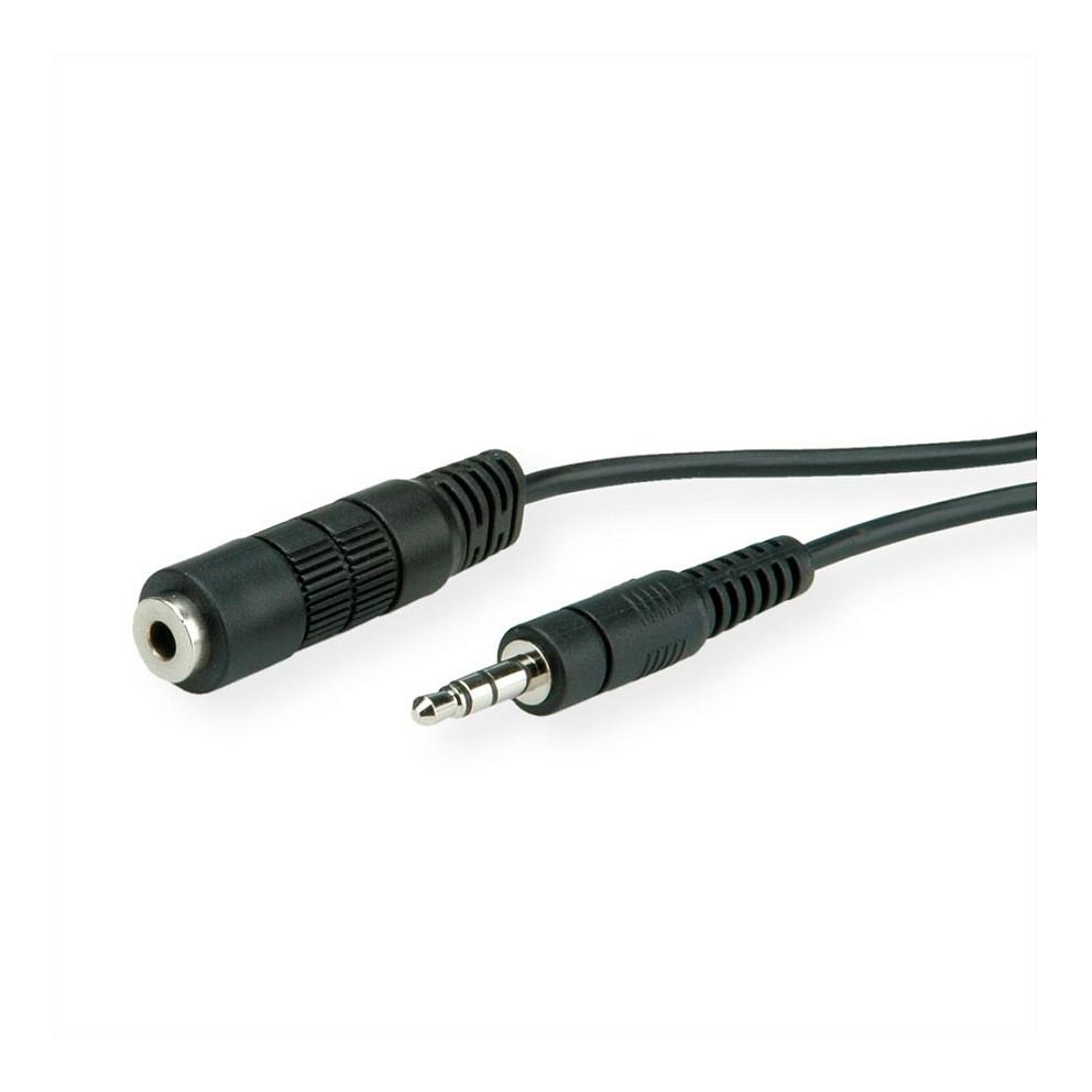 Forlængerkabel ROLINE 3,5 mm han/hun - sort