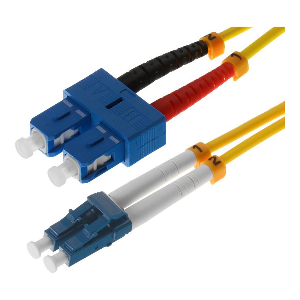 Fiberoptisk patchkabel Helos OS2 duplex LSZH LC/SC 2,0 m - gul