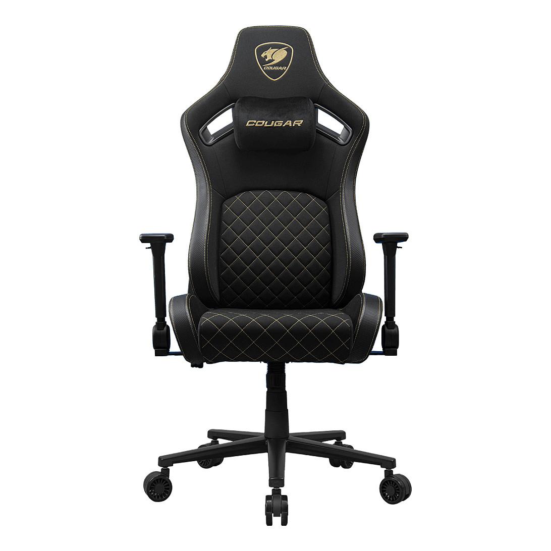 COUGAR CGR-DFF-GLB gamerstol i stof med 4D-armlæn og justerbar ryg - sort/guld