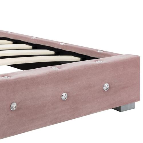 Seng med madras 90 x 200 cm pink fløjl