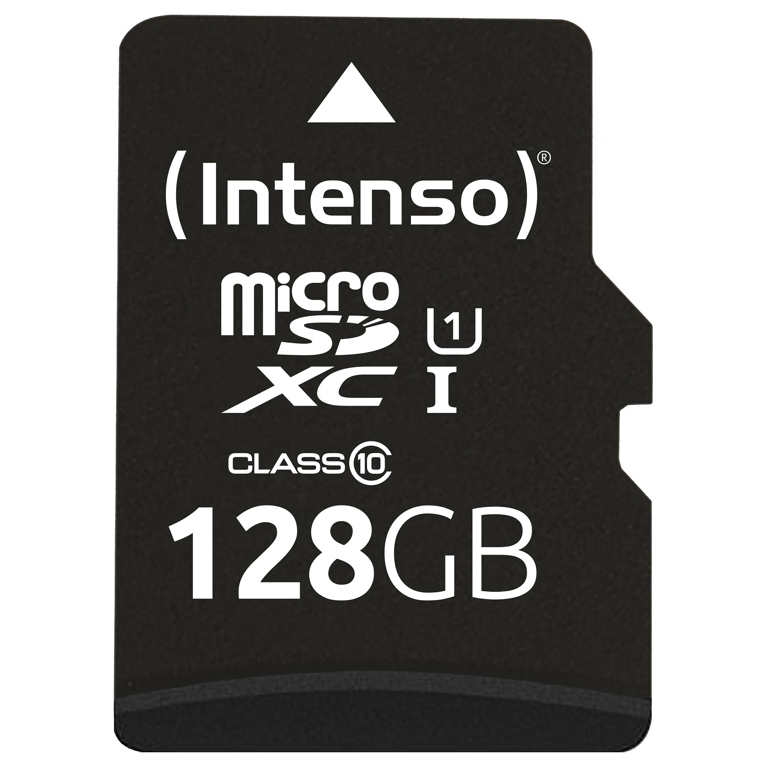 Intenso microSDXC UHS-I 128 GB hukommelseskort med SD-adapter - Class 10, U1
