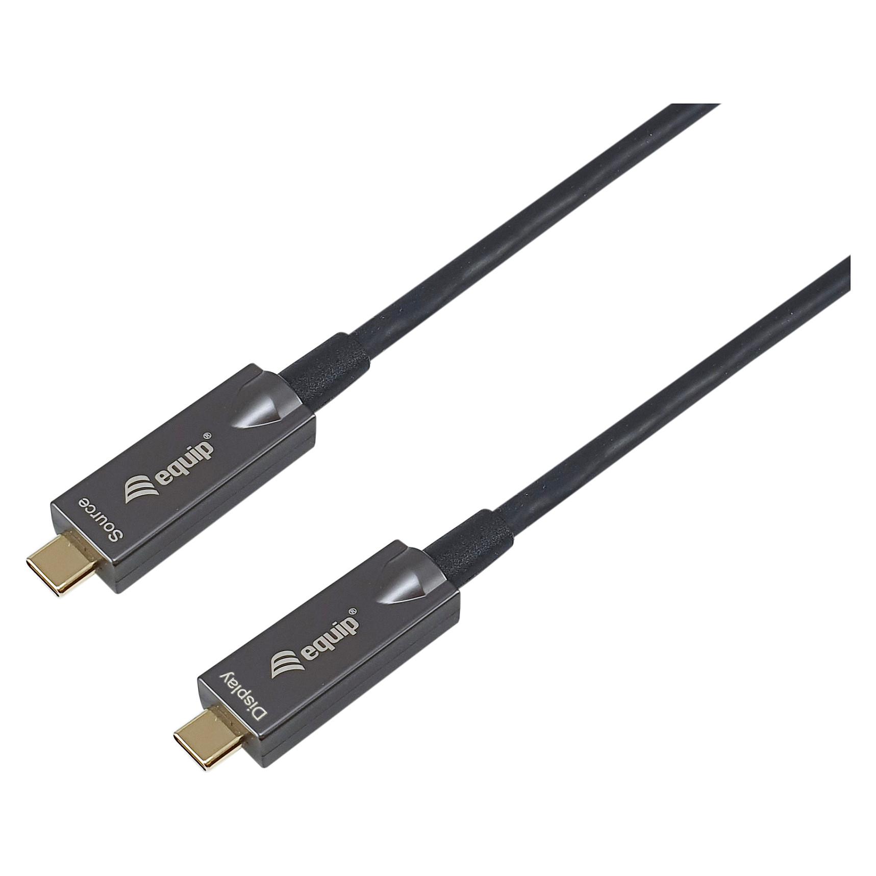 Equip USB‐C til USB‐C aktiv optisk kabel 10 m - 4K/60 Hz, video + data + PD