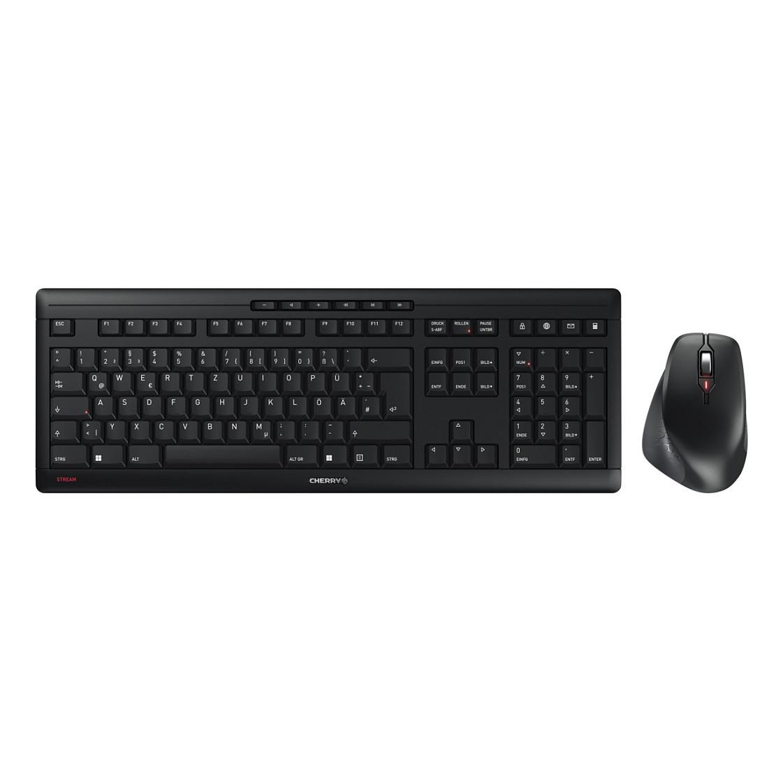 CHERRY STREAM DESKTOP COMFORT Sæt med mus og tastatur Saks Trådløs Tysk