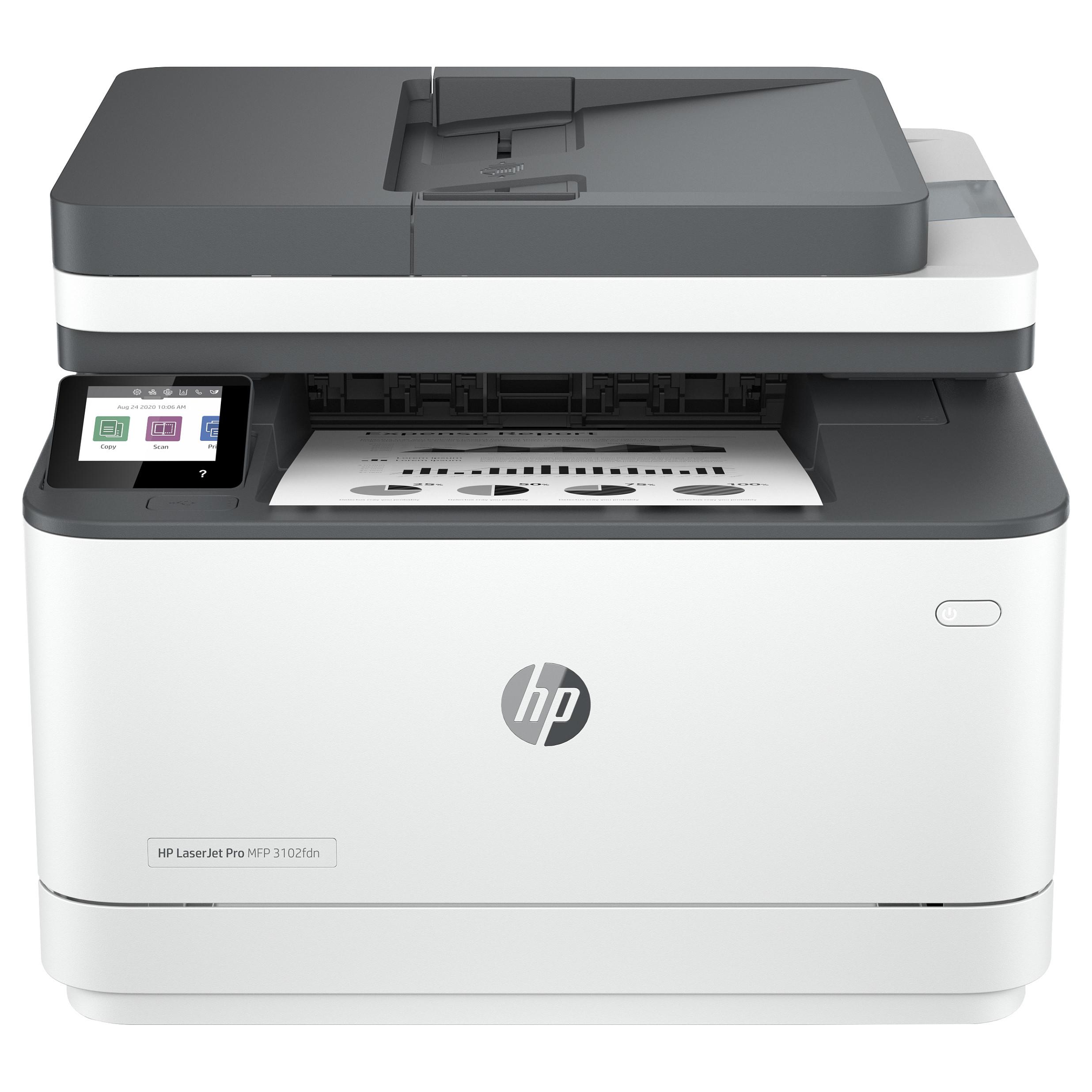 HP LaserJet Pro MFP 3102fdn - Multifunktionsprinter - S/H - laser - Legal (216 x 356 mm) (original) - A4/Legal (medie) - op til 33 spm (kopiering) - op til 33 spm (udskriver) - 250 ark - 33.6 Kbps - USB 2.0, LAN